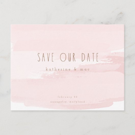 Pink Wedding Postcard Rette unser Datum Postkarte (Vorderseite)