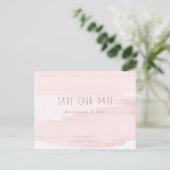 Pink Wedding Postcard Rette unser Datum Postkarte (Stehend Vorderseite)