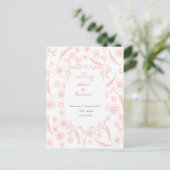pink wedding postkarte (Stehend Vorderseite)