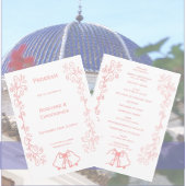 Pink Wedding Program Bells Scrollwork Design Programm
