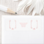 Pink Wedding Return Address Label Bells (Insitu)