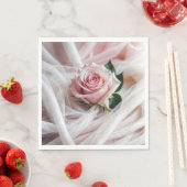 Pink Wedding Rose auf Tulle Serviette (Beispiel)