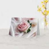 Pink Wedding Rose Glückwunsch Karte (Gelbe Blume)