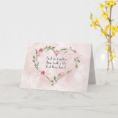 Pink Wedding Rose Herz Karte (Gelbe Blume)