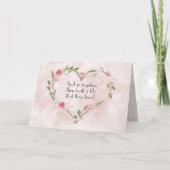 Pink Wedding Rose Herz Karte (Vorderseite)