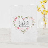 Pink Wedding Rose Herz Karte (Gelbe Blume)