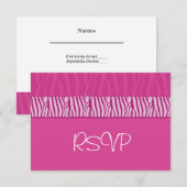 Pink Wedding RSVP Karte (Vorne/Hinten)