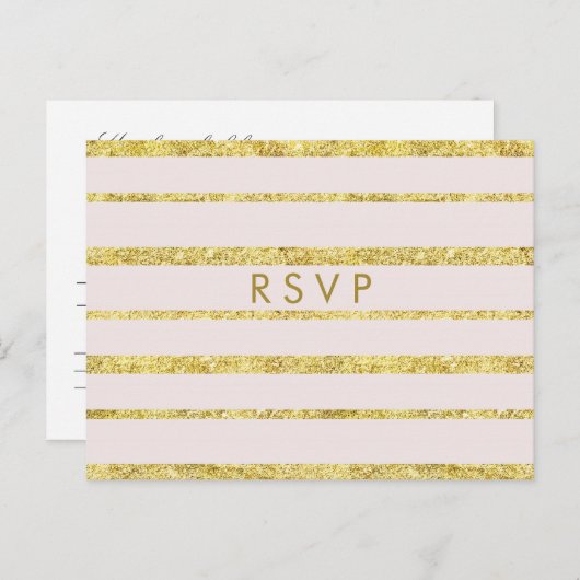 Pink Wedding RSVP Postkarten mit Gold Foil Effekt (Vorne/Hinten)