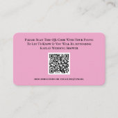 Pink Wedding RSVP QR Code Response Brautparty Begleitkarte (Vorderseite)