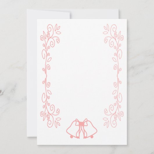 Pink Wedding Save the Date Bells Scrollwork (Rückseite)