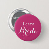 Pink Wedding Team Bride Button (Vorne & Hinten)