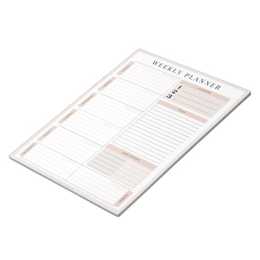 Pink Weekekly Planner Notepad Notizblock (angewinkelt)