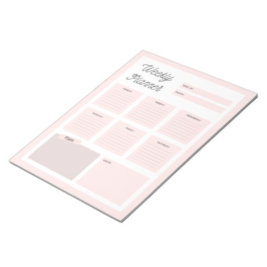 Pink Weekekly Planner Notepad Notizblock (angewinkelt)