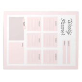 Pink Weekekly Planner Notepad Notizblock (Vorderseite)
