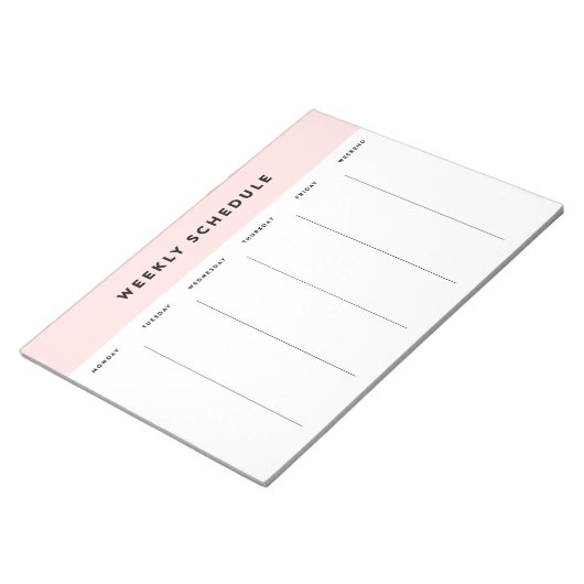 Pink Weekly Schedule Notizblock (angewinkelt)