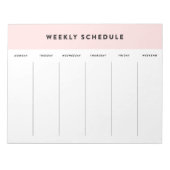 Pink Weekly Schedule Notizblock (Vorderseite)
