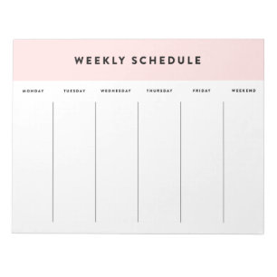 Pink Weekly Schedule Notizblock