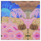 Pink Weeping Willow Tree Blue Sun Brown Waterfall Stoff (Nahaufnahme)