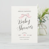 Pink-weiche Bugbaby-Dusche Einladung (Stehend Vorderseite)