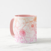 Pink-weiche Daisy-Muster Kaffeemaschine Tasse (Vorderseite Links)
