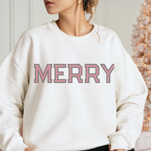 PINK WEIHNACHTEN Frohe Weihnachts Custom Text Nied Sweatshirt