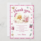 Pink Weihnachten Geburtstag Danke Karte (Vorderseite)