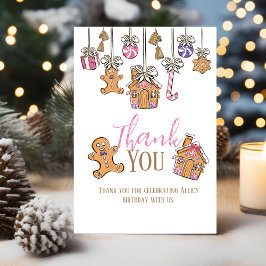 Pink Weihnachten Geburtstag Flat Dankeschön Karte