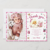 Pink Weihnachten Geburtstag Foto Dankeschön Karte (Vorderseite)