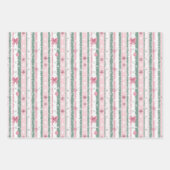 Pink Weihnachten Holly Candy Canes und Bows Geschenkpapier Set (Vorderseite 3)