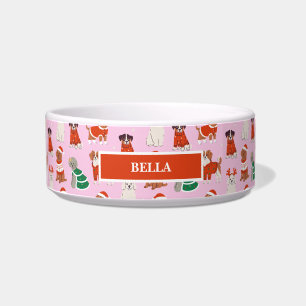 Pink Weihnachten Hunde Personalisiert Begleiter Napf