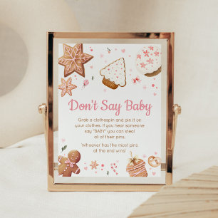 Pink Weihnachten Kleiner Keks Sprich nicht Baby Poster