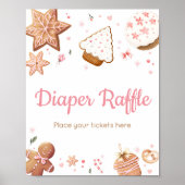 Pink Weihnachten Kleiner Keks Windeln Raffle Poster (Vorne)