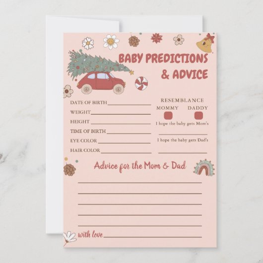 Pink Weihnachten Weihnachtsmann Vorhersagen Advice Einladung (Vorderseite)