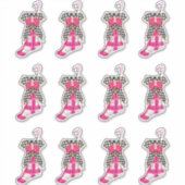 Pink Weihnachts Candy Canes Xmas Karierte Schachbr Aufkleber (Vorderseite)