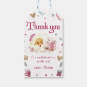 Pink Weihnachts-Cookie Geburtstagsparty Geschenkanhänger (Vorderseite)