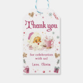 Pink Weihnachts-Cookie Geburtstagsparty Geschenkanhänger (Rückseite)