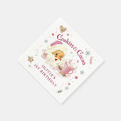 Pink Weihnachts-Cookie Geburtstagsparty Serviette (Ecke)
