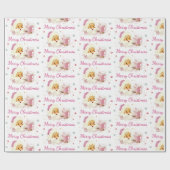 Pink Weihnachts-Cookie Party Wrapping Paper Geschenkpapier (Flach)