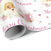 Pink Weihnachts-Cookie Party Wrapping Paper Geschenkpapier (Rolleneckpunkt)