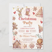 Pink Weihnachts-Cookie Weihnachts-Party Einladung (Vorderseite)