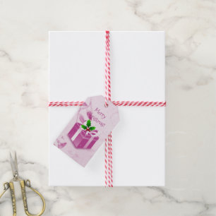 Pink Weihnachts-Geschenkboxen-Geschenk-Tag Geschenkanhänger