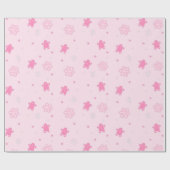 Pink Weihnachts Lebkuchen Mann Schneeflocken Muste Geschenkpapier (Flach)