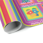 Pink Weihnachts Name & Gruß Geschenkpapier (Rolleneckpunkt)