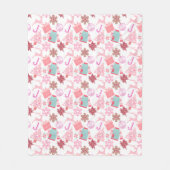 Pink Weihnachts-Ornament Muster 02 Fleecedecke (Vorderseite)