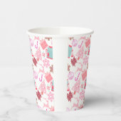 Pink Weihnachts-Ornament Muster 02 Pappbecher (Links)