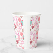 Pink Weihnachts-Ornament Muster 02 Pappbecher (Rechts)