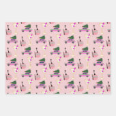 Pink Weihnachts-Party Geschenkpapier Set (Vorderseite 2)