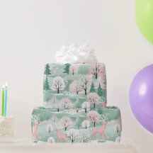 Pink Weihnachts-Rentier-Weihnachtswrapping Papier