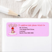 Pink Weihnachts-Rücksendeadressen-Aufkleber (Insitu)