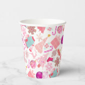 Pink Weihnachts-Ziermuster Pappbecher (Rechts)